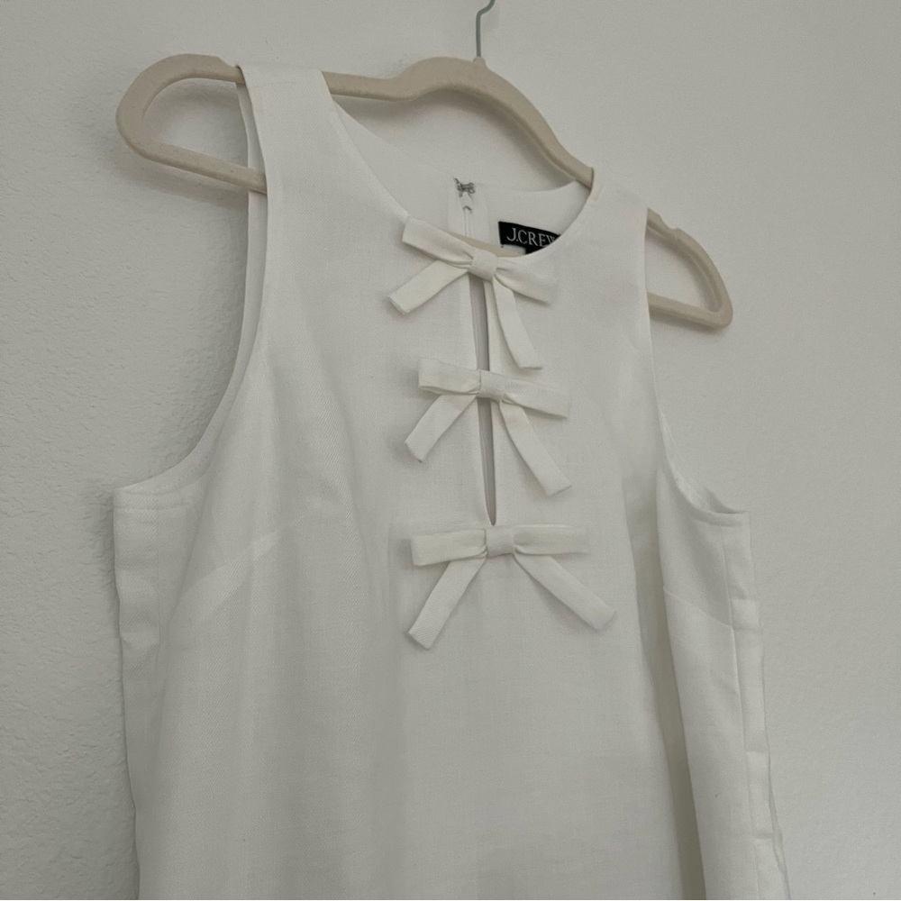 Jcrew bow-front shift dress in stretch linen blend - Picture 9 of 9